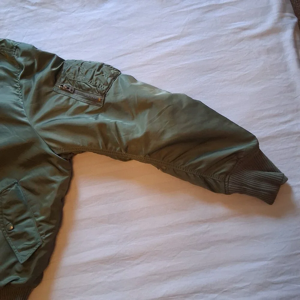 Playboy x Alpha Industries Reversible MA-1 Sage Flight Jacket Adult XL - Picture 4 of 16